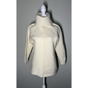 Vintage Valerie Stevens Women’s Cream Turtleneck Sweater Lambswool Angora Size L